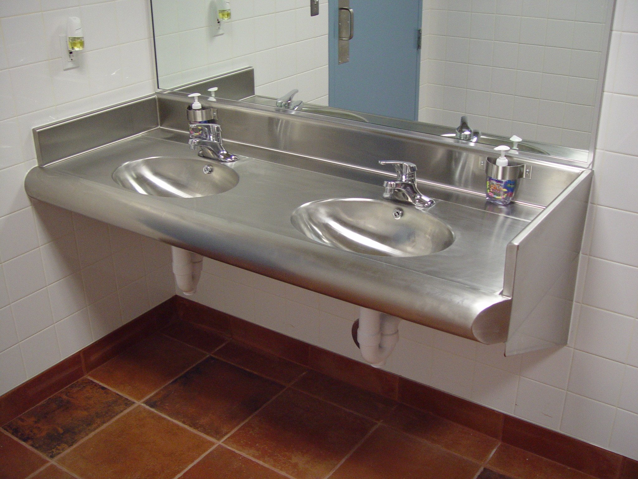 commercial stainless steel bathroom sink